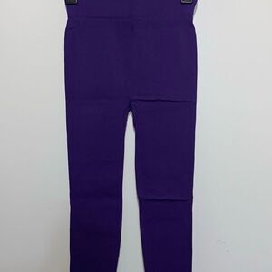 Aura Via Women's Purple High Rise Stretchy Ankle Leggings One Size NWT
